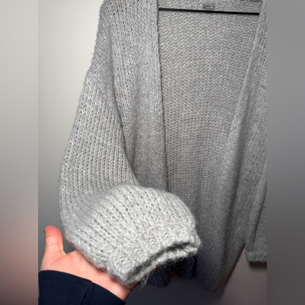 Aerie soft cozy open front long cardigan oversized knit sweater XS chunky casual - Picture 4 of 8
